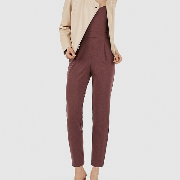 Express Sweetheart Strapless Jumpsuit with Zipper Detail and Pockets Size 0 - Picture 3 of 9